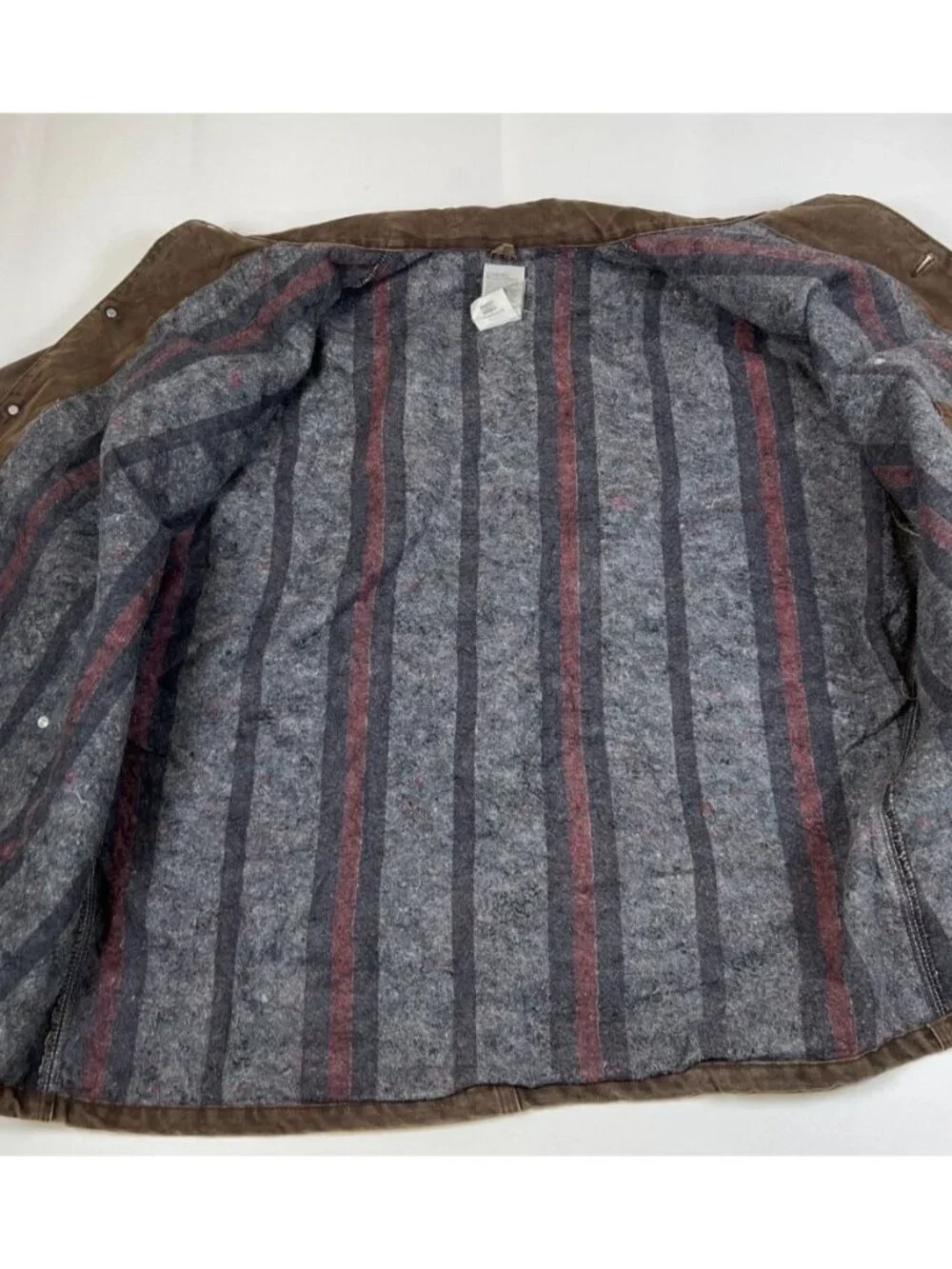 Vintage Carhartt Men 2XL Made in USA Sandstone Chore Coat Brown C58 CHT Blanket - Picture 7 of 11